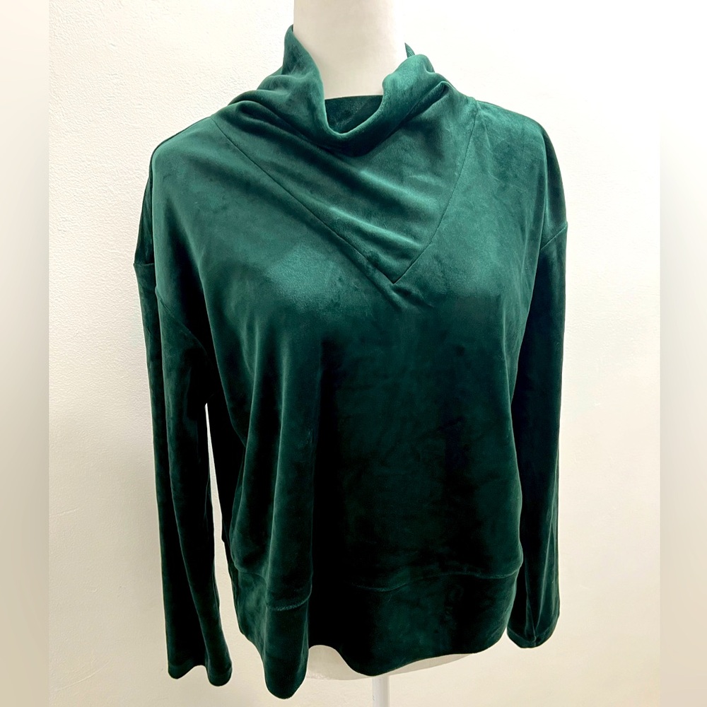 RBX green velvet long sleeve cowl neck sweater - Medium EUC